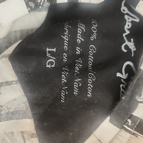 Robert Graham Mens American Boulevard Cotton T-Shirt Black White Size L - Picture 7 of 8